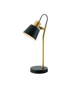 Настолна лампа ZAMBELIS 20217 TABLE LAMP IRON BLACK - GOLD ON /OFF SWITCH 1xE27 | Osvetlenieto.bg