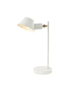 Настолна лампа ZAMBELIS 20222 TABLE LAMP IRON WHITE -GOLD COLOR ON/OFF SWITCH 1xE27 | Osvetlenieto.bg
