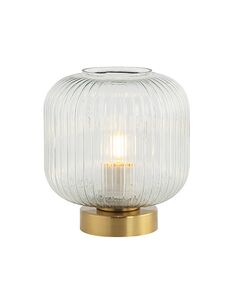 Настолна лампа ZAMBELIS 20250 TABLE LAMP GLASS BRASS ON/OFF SWITCH 1xE27 | Osvetlenieto.bg