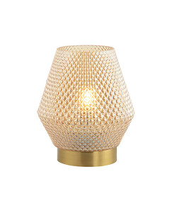 Настолна лампа ZAMBELIS 20251 TABLE LAMP GLASS COGNAC&BRASS ON/OFF SWITCH 1xE27 | Osvetlenieto.bg