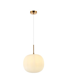Пендел ZAMBELIS 20124 GLASS PENDANT LAMP FROST WHITE GLASS & ANCIENT BRASS 1XE27 | Osvetlenieto.bg