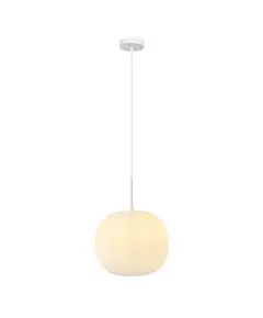 Пендел ZAMBELIS 20125 GLASS PENDANT LAMP FROST WHITE GLASS &MATT WHITE METAL 1XE27 | Osvetlenieto.bg