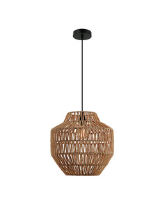 Пендел ZAMBELIS 20236 PENDENT LAMP PAPER ROPE BROWN 1xE27 | Osvetlenieto.bg