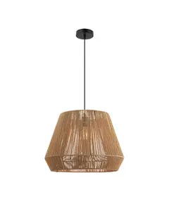 Пендел ZAMBELIS 20237 PENDENT LAMP PAPER ROPE BROWN 1xE27 | Osvetlenieto.bg