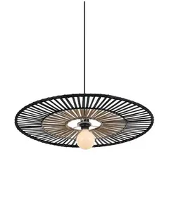Полилей ZAMBELIS 19105 PENDANT LIGHT BAMBOO METAL BLACK 1xE27 | Osvetlenieto.bg