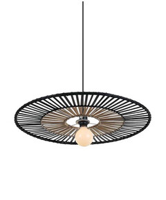 Полилей ZAMBELIS 19105 PENDANT LIGHT BAMBOO METAL BLACK 1xE27 | Osvetlenieto.bg