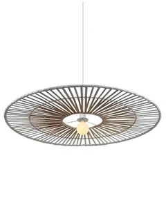 Полилей ZAMBELIS 19106 PENDANT LIGHT BAMBOO METAL WHITE 1xE27 | Osvetlenieto.bg