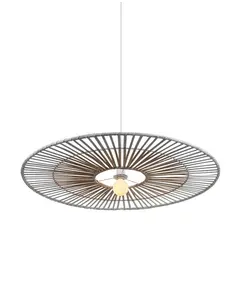 Полилей ZAMBELIS 19107 PENDANT LIGHT BAMBOO METAL WHITE 1xE27 | Osvetlenieto.bg