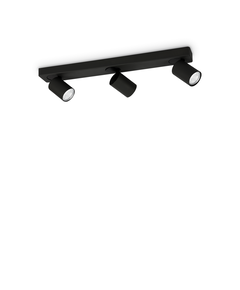 Спот RUDY PL3 ROUND NERO 229058 Ideal Lux 3xGU10 | Osvetlenieto.bg