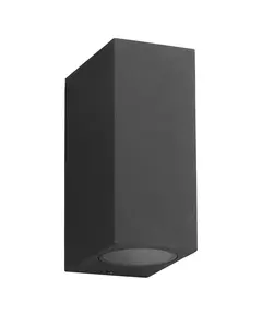 Черен фасаден аплик Tiago 2xGU10 IP44 | Osvetlenieto.bg