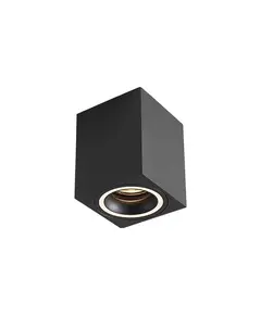Квадратна черна луна за открит монтаж с подсветка 1xGU10 | Osvetlenieto.bg