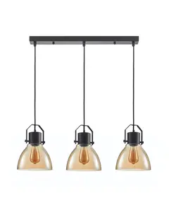 Полилей Darlena PND-22371-3-BK+AMB Italux 3xE27 | Osvetlenieto.bg
