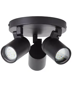 Черен спот за баня Alessia 3xGU10 IP44 | Osvetlenieto.bg