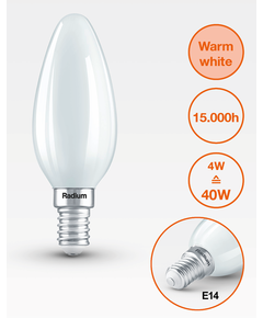 E14 4W 2700K Radium LED крушка Filament Матова 470lm B35 | Osvetlenieto.bg
