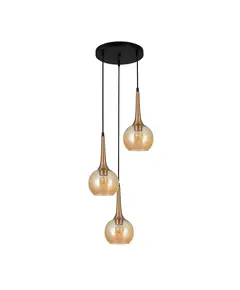 Полилей Favera PND-42361-3A-BRO-AMB Italux 3xE27 | Osvetlenieto.bg