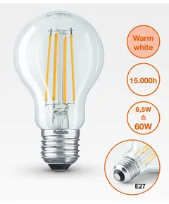 E27 5.9W 2700K Radium LED крушка Filament 806lm A60 | Osvetlenieto.bg