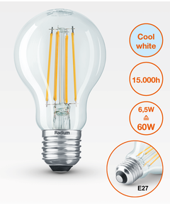 E27 6.5W 4000K Radium LED крушка Filament 806lm A60 | Osvetlenieto.bg