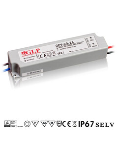 LED захранване 24W 24V GLP IP67 GPV-20-24 | Osvetlenieto.bg