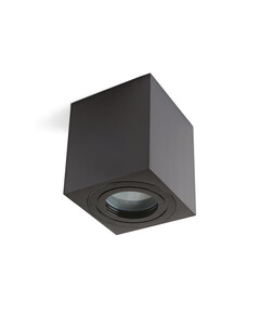 Квадратна черна луна за открит монтаж AQUARIUS SQUARE IP44 GU10 D8 H9.5cm | Osvetlenieto.bg
