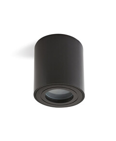 Черна луна за открит монтаж AQUARIUS ROUND IP44 GU10 D8 H9.5cm | Osvetlenieto.bg