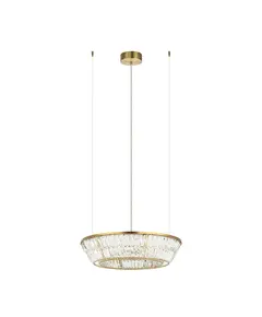LED Кристален полилей Zambelis 23046 PENDANT LED LIGHT 38W 3000K METAL-CRYSTAL ANTIQUE BRASS | Osvetlenieto.bg