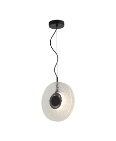 LED Полилей Zambelis 23073 PENDANT LED LIGHT 8W 3000K METAL-GLASS, BLACK-CLEAR GLASS | Osvetlenieto.bg