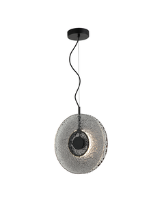 LED Полилей Zambelis 23074 PENDANT LED LIGHT 11W 3000K METAL-GLASS, BLACK-SMOKED GREY | Osvetlenieto.bg