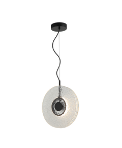 LED Полилей Zambelis 23075 PENDANT LED LIGHT 11W 3000K METAL-GLASS, BLACK-CLEAR GLASS | Osvetlenieto.bg