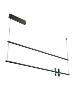 LED Полилей ZAMBELIS 23251 PENDANT LED LIGHT 2X7W + 20W 3000K MARBLE BLACK | Osvetlenieto.bg