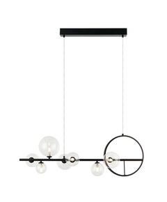 Полилей Zambelis 22063 PENDANT LED LIGHT 14W+7XG9 METAL-GLASS BLACK | Osvetlenieto.bg