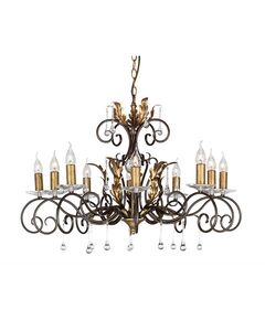 Полилей Amarilli 10 Light Bronze Gold Patina Elstead Lighting AML10-BRONZE | Osvetlenieto.bg