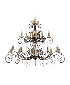 Полилей Amarilli 15xE14 Bronze Gold Patina Elstead Lighting AML15-BRONZE | Osvetlenieto.bg