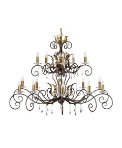 Полилей Amarilli 15xE14 Bronze Gold Patina Elstead Lighting AML15-BRONZE | Osvetlenieto.bg