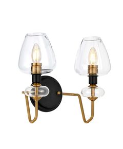 Аплик Armand 2xE14 Aged Brass Plated & Charcoal Black Paint Elstead Lighting DL-ARMAND2-AB | Osvetlenieto.bg