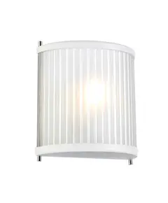 Аплик Corona 1xE27 White Satin Painted Polished Nickel Elstead Lighting DL-CORONA1-WPN | Osvetlenieto.bg