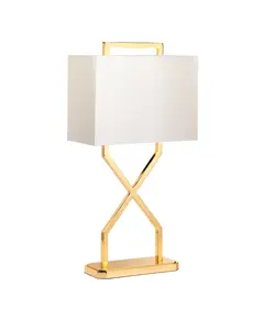 Настолна лампа Cross 1xE27 Polished Gold with Ivory Shade Elstead Lighting CROSS-TL-IVORY | Osvetlenieto.bg