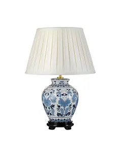 Настолна лампа Linyi 1xE27 Tall Empire Shade Blue and White Designer's Lightbox DL-LINYI-TL | Osvetlenieto.bg