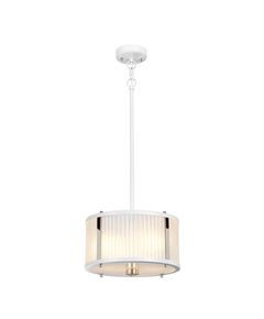 Пендел Corona 2xE27 White Satin Painted Polished Nickel Elstead Lighting DL-CORONA-2P-WPN | Osvetlenieto.bg