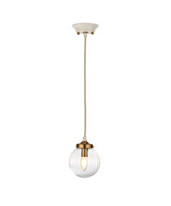 Пендел Cosmos 1xE14 Cream Painted and Aged Brass Elstead Lighting DL-COSMOS-1P | Osvetlenieto.bg