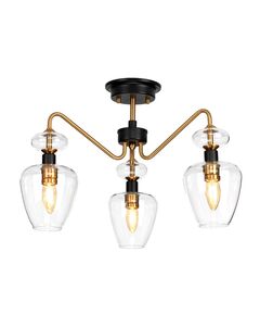 Плафон Armand 3xE14 Aged Brass Plated & Charcoal Black Paint Elstead Lighting DL-ARMAND-SF3-AB | Osvetlenieto.bg