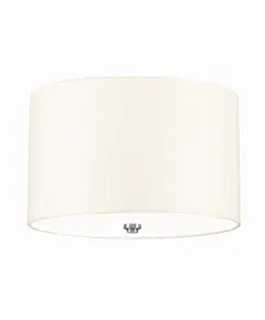 Плафон Fletcher14" 3xE27 Polished Chrome Ivory Shade Designer's Lightbox DL-FLETCHER14-3LT-IV-PC | Osvetlenieto.bg