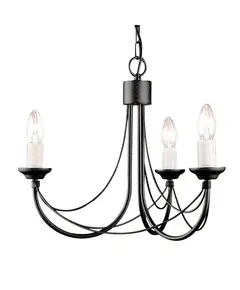Полилей Carisbrooke 3xE14 Black Elstead Lighting CB3-BLACK | Osvetlenieto.bg