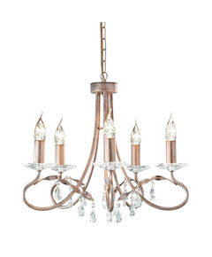 Полилей Christina 5xE14 Silver Gold Patina Elstead Lighting CRT5-SILVER-GOLD | Osvetlenieto.bg