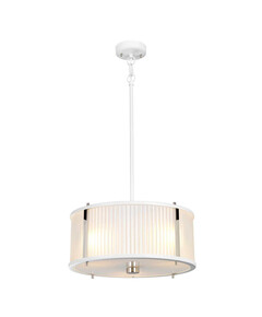 Полилей Corona 3xE27 White Satin Painted Polished Nickel Elstead Lighting DL-CORONA-3P-WPN | Osvetlenieto.bg