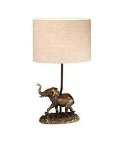 Настолна лампа Sabi 1xE27 Oval Shade Bronze Patina Designer's Lightbox DL-SABI-TL | Osvetlenieto.bg