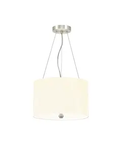 Полилей Pearce14 3xE27 Polished Chrome Ceiling Pan Polished Chrome Ivory Shade Designer's Lightbox DL-PEARCE14-3LT-IV-PC | Osvetlenieto.bg