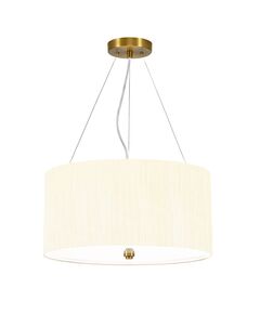 Полилей Pearce18 3xE27 Aged Brass Ceiling Pan Aged Brass Ivory Shade Designer's Lightbox DL-PEARCE18-3LT-IV-AB | Osvetlenieto.bg