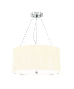 Полилей Pearce18 3xE27 Polished Chrome Ceiling Pan Polished Chrome Ivory Shade Designer's Lightbox DL-PEARCE18-3LT-IV-PC | Osvetlenieto.bg