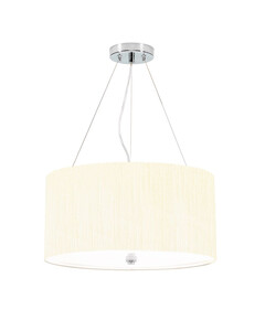 Полилей Pearce18 3xE27 Polished Chrome Ceiling Pan Polished Chrome Ivory Shade Designer's Lightbox DL-PEARCE18-3LT-IV-PC | Osvetlenieto.bg