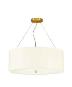 Полилей Pearce22 5xE27 Aged Brass Ceiling Pan Aged Brass Ivory Shade Designer's Lightbox DL-PEARCE22-5LT-IV-AB | Osvetlenieto.bg